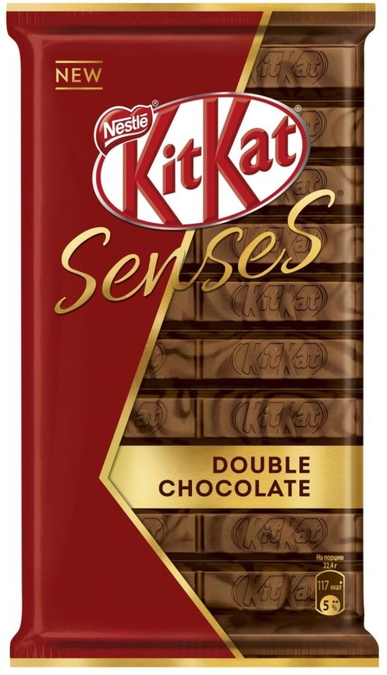 Шоколад KitKat Senses Double Chocolate Молочный и темный с хрустящей вафлей 112г