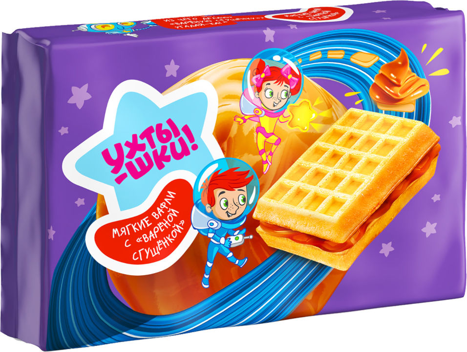 Вафли Ухтышки с вареной сгущенкой 50г