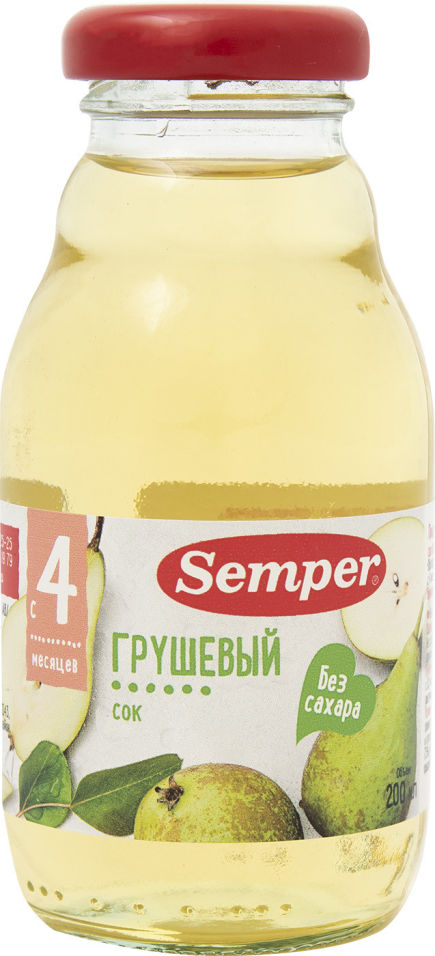 Сок Semper Груша с 4 месяцев 200мл