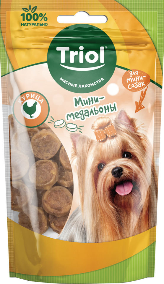 Лакомство для собак Triol Мини-медальоны из Курицы 50г Лакомство для собак Triol Мини-медальоны из Курицы 50г