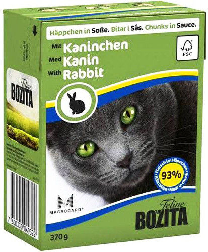 Корм для кошек Bozita Кусочки в соусе с кроликом 370г Корм для кошек Bozita Кусочки в соусе с кроликом 370г