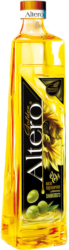 Масло подсолнечное Altero Golden с добавлением оливкового 810мл