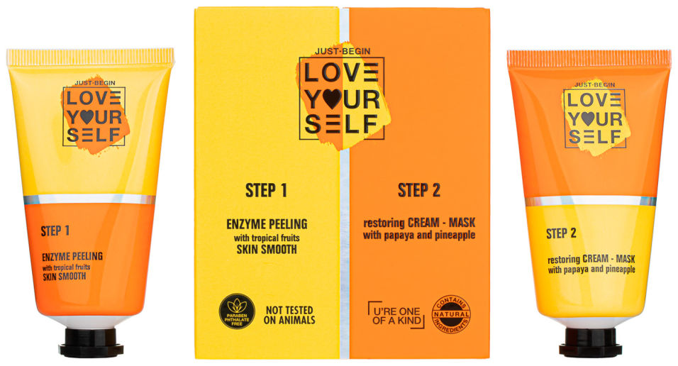 Набор косметический Love Yourslef Пилинг Тропические фрукты 50мл + Крем-маска Папайя-Ананас 50мл