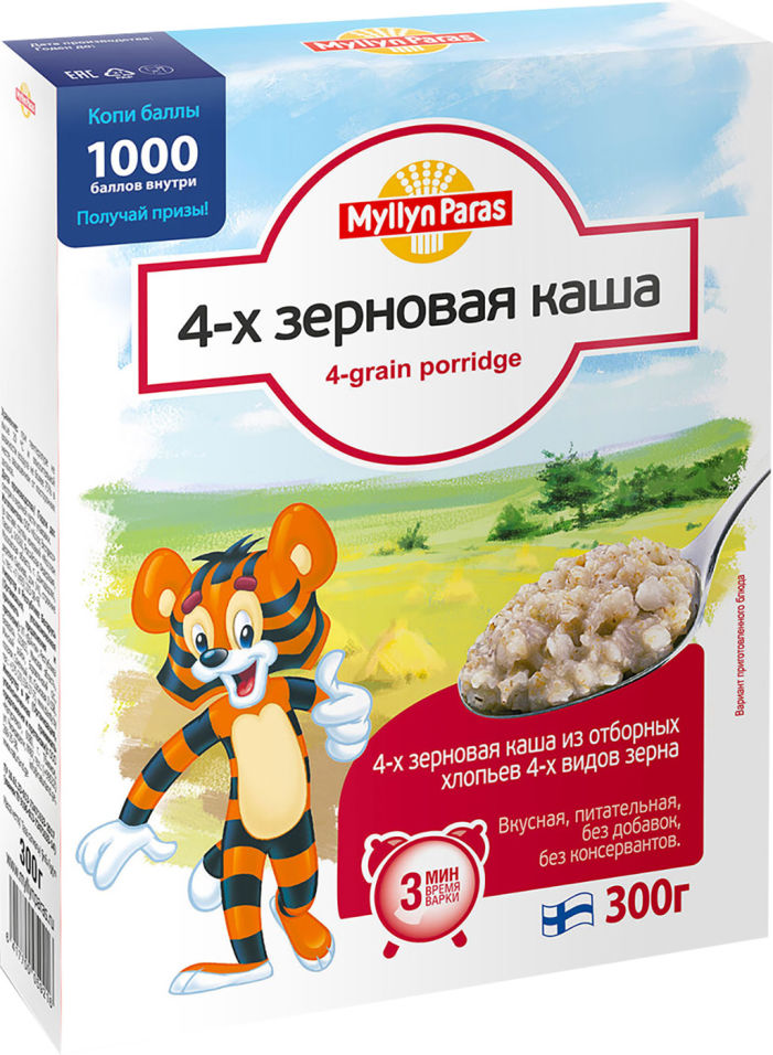 Каша Myllyn Paras 4-х зерновая 300г