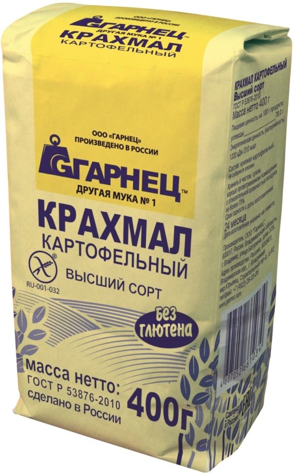 Крахмал Garnec Картофельный без глютена 400г