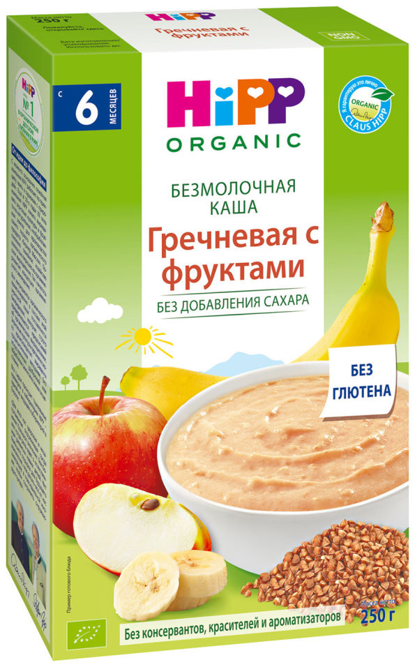 Каша HiPP Гречневая с фруктами безмолочная 200г