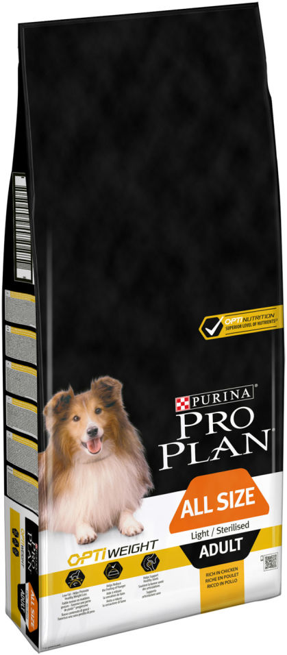 Сухой корм для собак Pro Plan All Size Adult Light/Sterilised с курицей и рисом 14кг Сухой корм для собак Pro Plan All Size Adult Light/Sterilised с курицей и рисом 14кг
