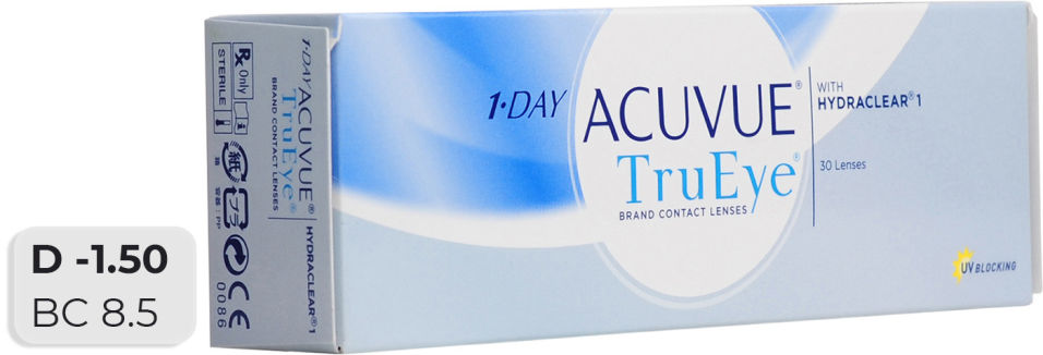 Отзывы о Контактные линзы Acuvue TruEye with HydraClear Однодневные -1.5/14.2/8.5 30шт Отзывы о Контактные линзы Acuvue TruEye with HydraClear Однодневные -1.5/14.2/8.5 30шт