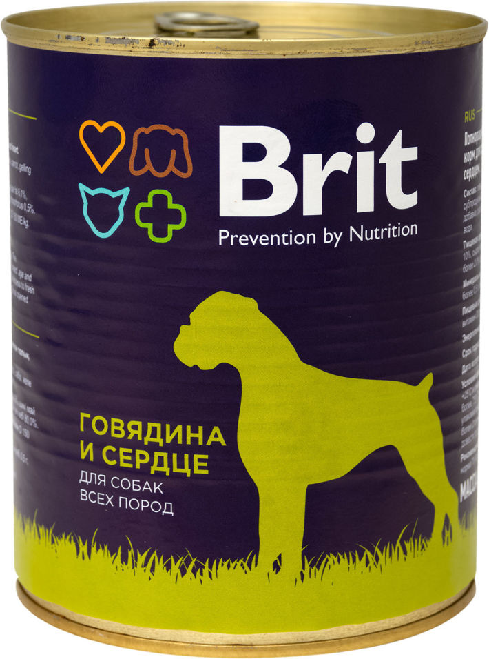 Корм для собак Brit Говядина и сердце 850г Корм для собак Brit Говядина и сердце 850г
