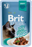 Влажный корм для кошек Brit Premium Говядина соус 85г