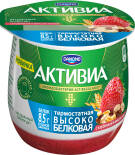 Био йогурт Активиа Высокобелковая термостатная с клубникой и миксом злаков 2.4% 170г Био йогурт Активиа Высокобелковая термостатная с клубникой и миксом злаков 2.4% 170г
