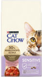 Сухой корм для кошек Cat Chow Sensitive Птица и лосось 7кг