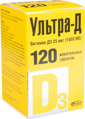 Витамин D3 Ультра-Д жевательный 120 таб