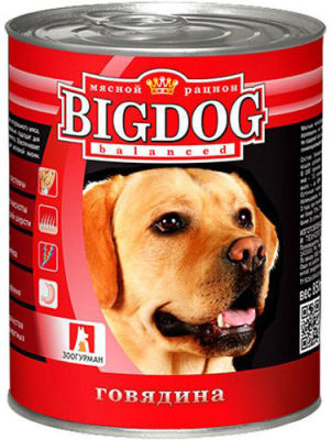 Корм для собак Зоогурман Big Dog Говядина 850г