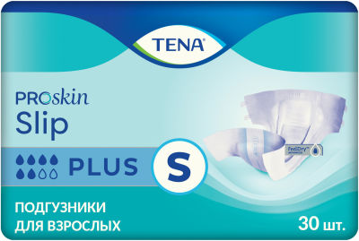 Подгузники Tena Slip Plus для взрослых размер S 60-80см 30шт