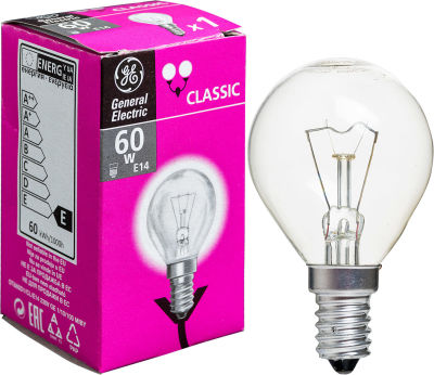 Лампа накаливания GE E14 60Вт