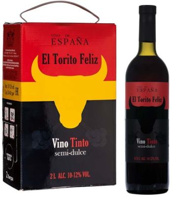 Вино El Torito Feliz красное полусладкое 10-12% 0.75л
