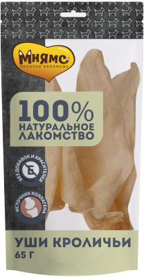 Лакомство для собак Мнямс уши кроличьи 65г
