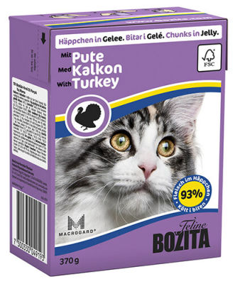Корм для кошек Bozita Turkey кусочки в желе с индейкой 370г