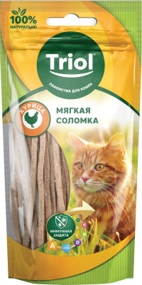 Лакомство для кошек Triol Мягкая соломка из курицы 40г