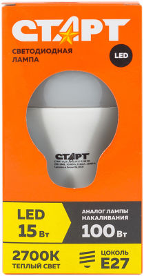 Лампа светодиодная Старт ECO LED GLS E27 15Вт