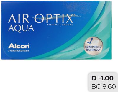 Контактные линзы Air Optix Aqua Ежемесячные -1.00/14.2/8.6 6шт