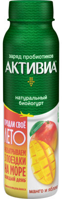Био йогурт питьевой Активиа с манго и яблоком 2% 260г