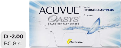 Контактные линзы Acuvue Oasys with Hydraclear Plus Двухнедельные -2.00/14/8.4 6шт